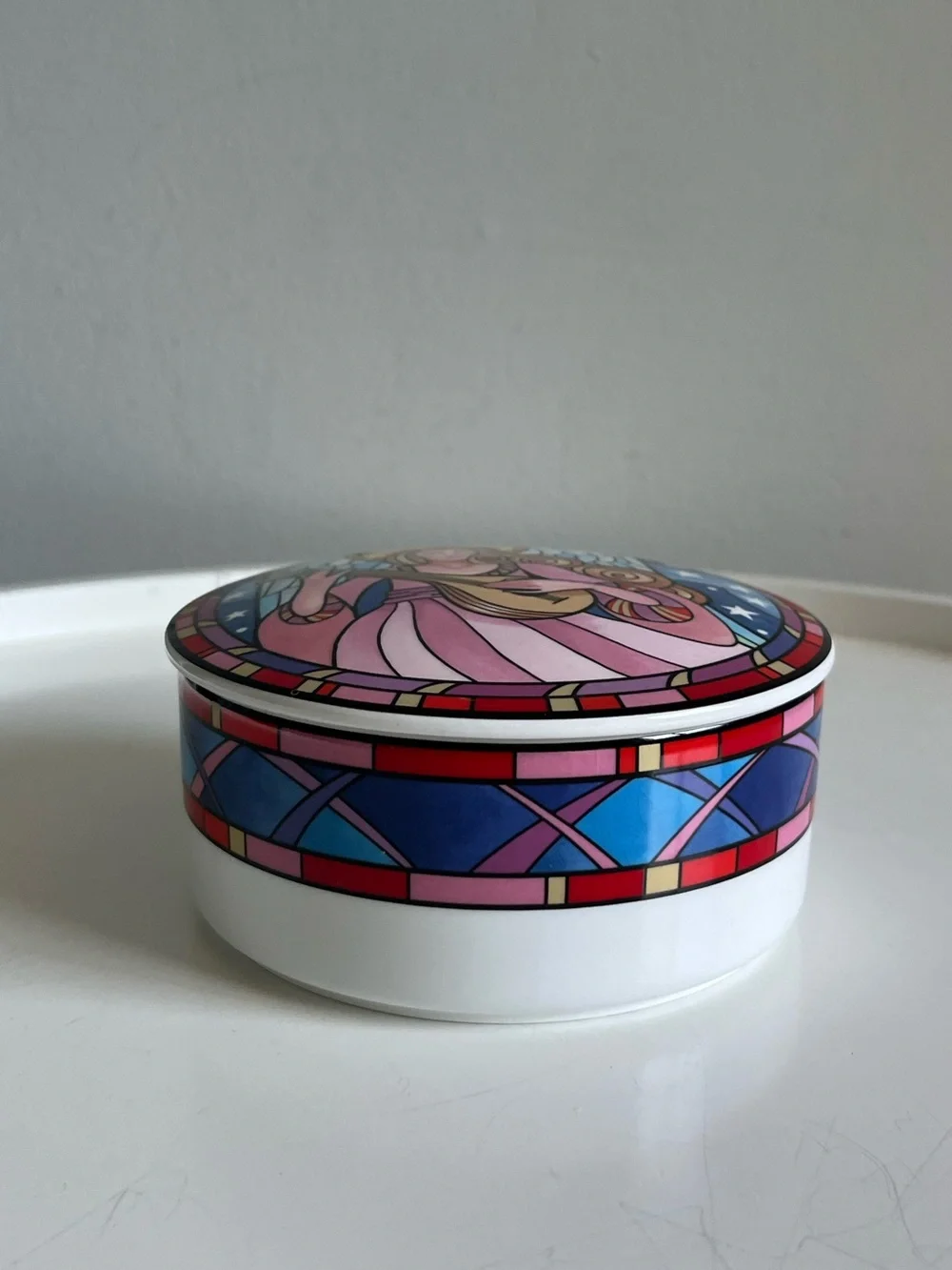 Vintage Mikasa Herald Angel Lidded Trinket Box Jar By Dan Scannell